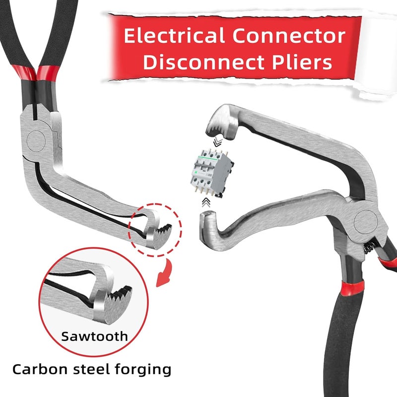 Aufisi Electrical Disconnect Pliers, 7 pcs Electrical Disconnect Pliers for Cars, Connector Removal Tool for Push Tab Style Plugs - Image 3